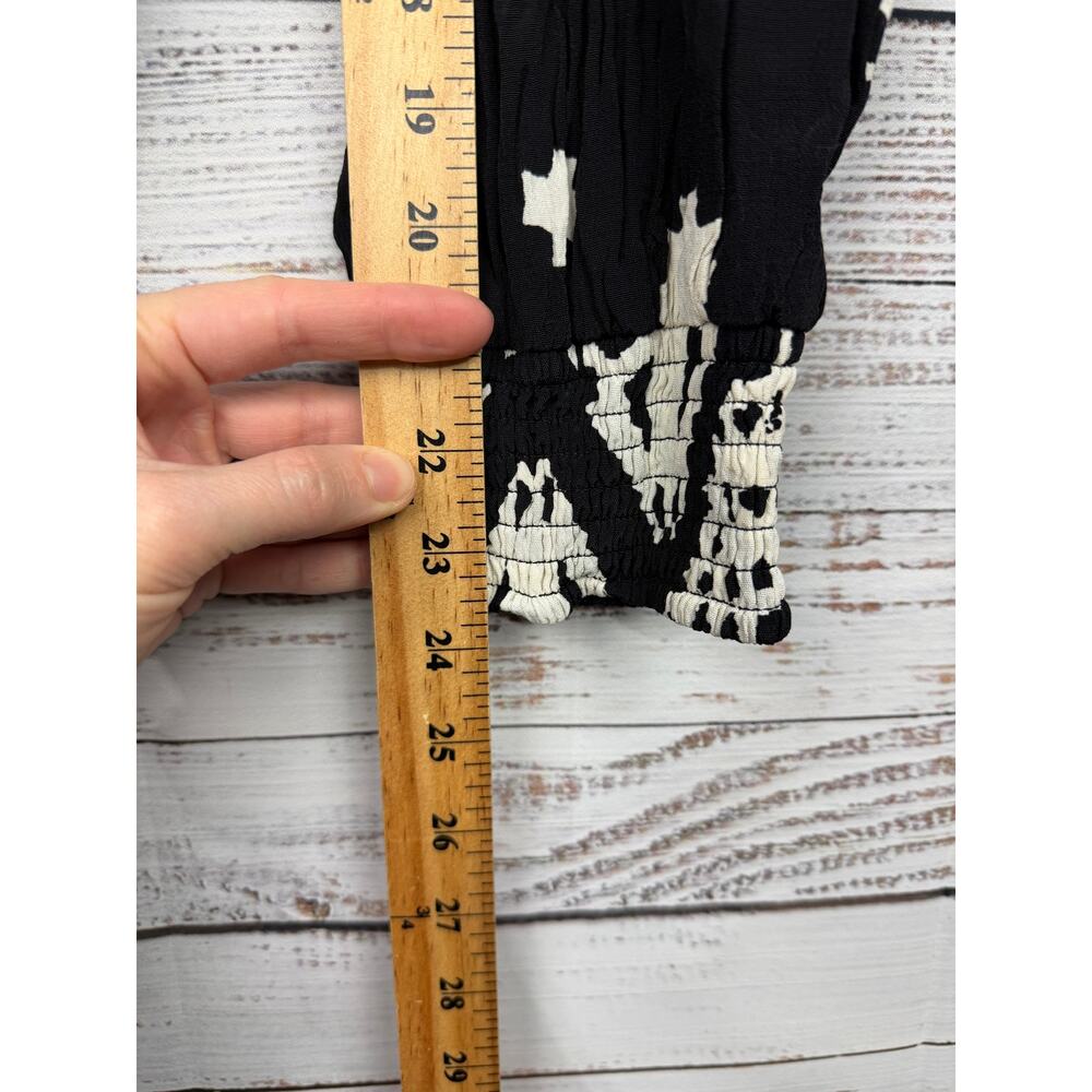 Anthropologie Aniya Balloon Jogger Pant Black White Motif Boho S Hippie Festival - Picture 6 of 8